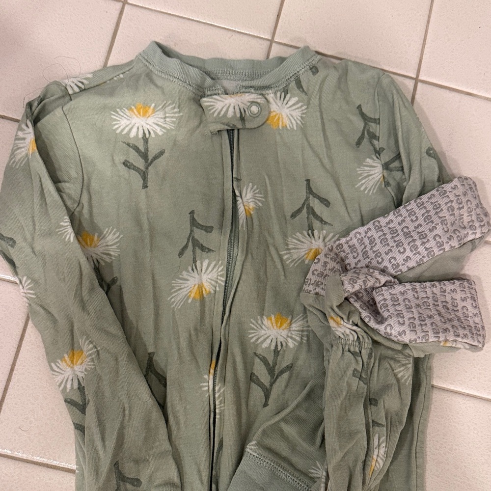 Carter's Green Floral Kids Pajama Set